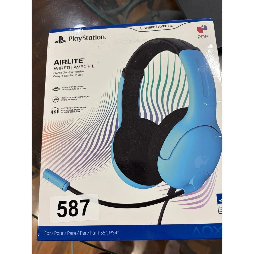 PlayStation AIRLITE Wired Stereo Gaming Headset 3.5mm Blue/Black